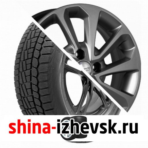 Колесо в сборе Viatti Brina зима (V-521) 185/65 R15 T 88 + СКАД KL-320 6xR15 4×100 ET46 DIA54.1 Черно-серый цвет с перламутровыми оттенками в Ижевске